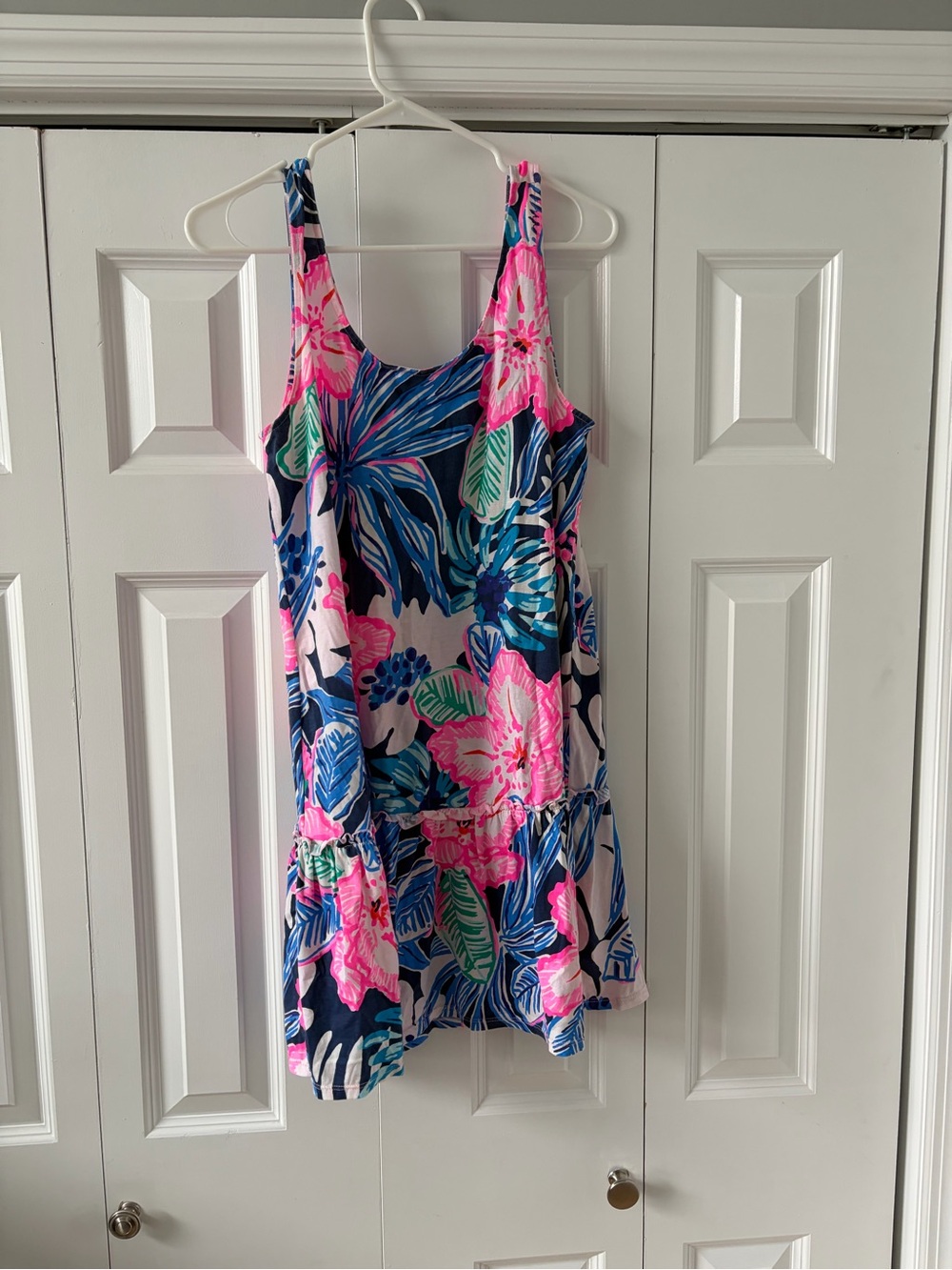 Lilly Pulitzer Pink & Blue Palm Print Dress